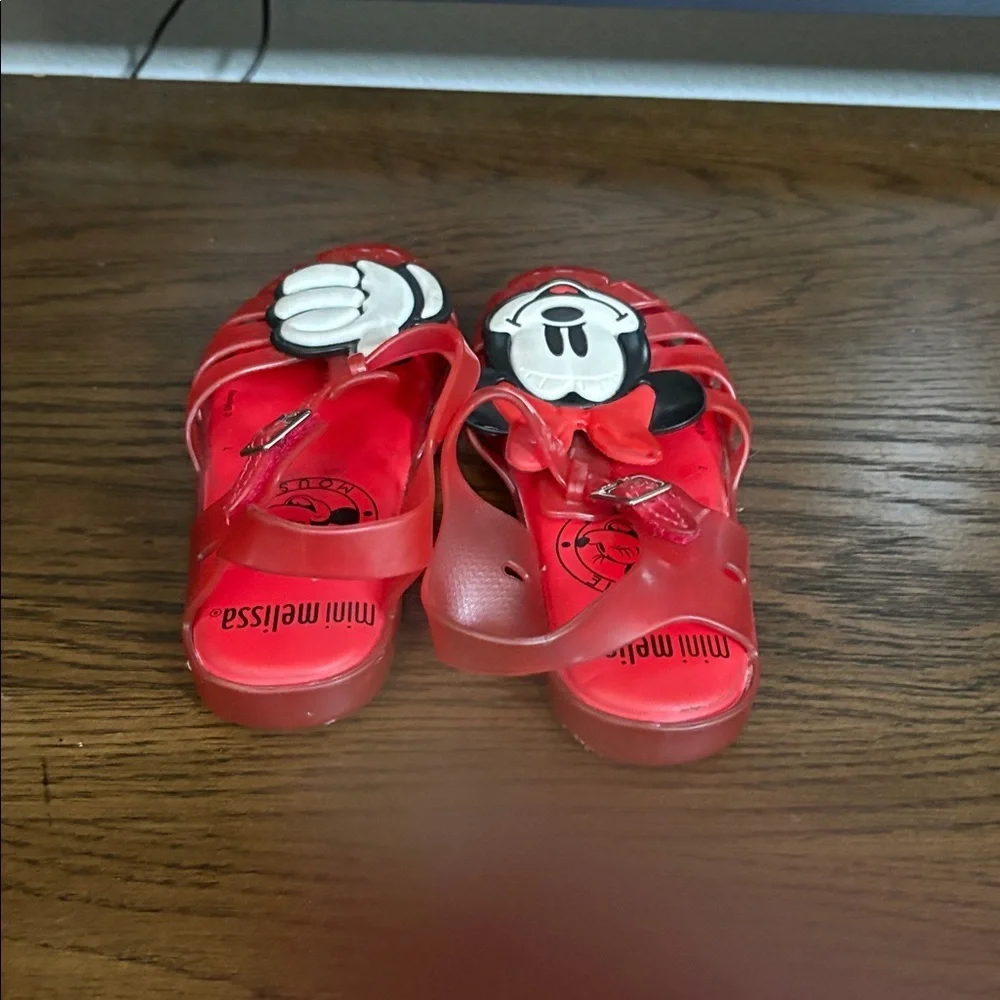 Mini Melissa Red Kids Sandals with Character Design